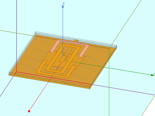 Metamaterial patch antenna simulation geometry
