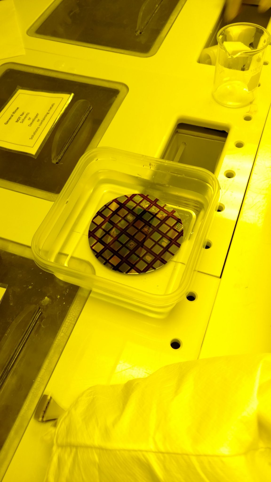 Patterned wafer close-up after fabrication step
